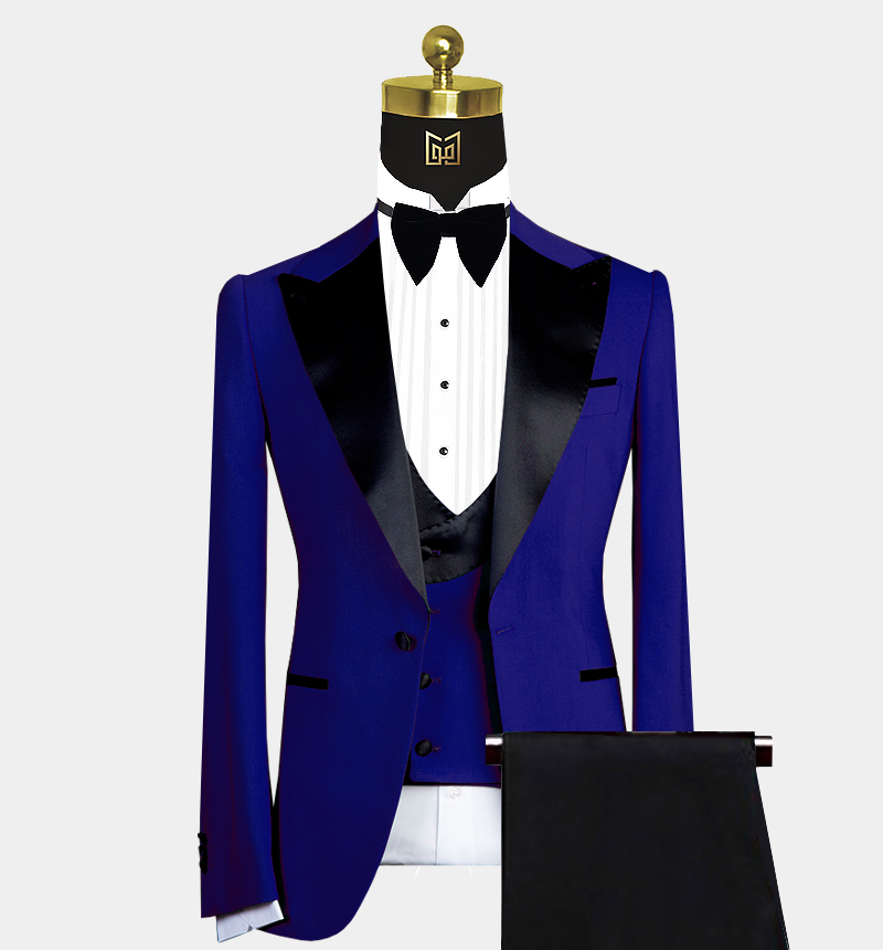Royal Blue Peak Lapel Tuxedo - 3 Piece | Gentleman's Guru