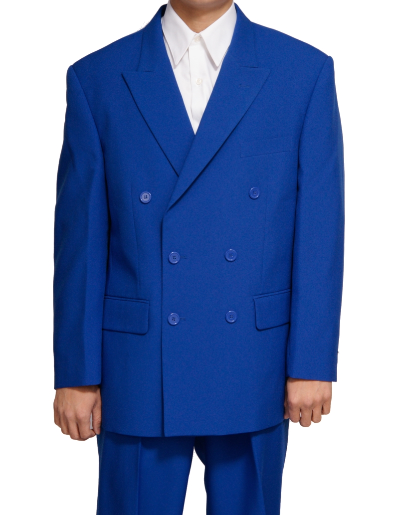 New Men Royal Blue Double Breasted Dress Suit All Sizes