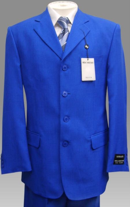 SKU# LDW823 Elegant Solid Royal Blue Mens Dress Suits